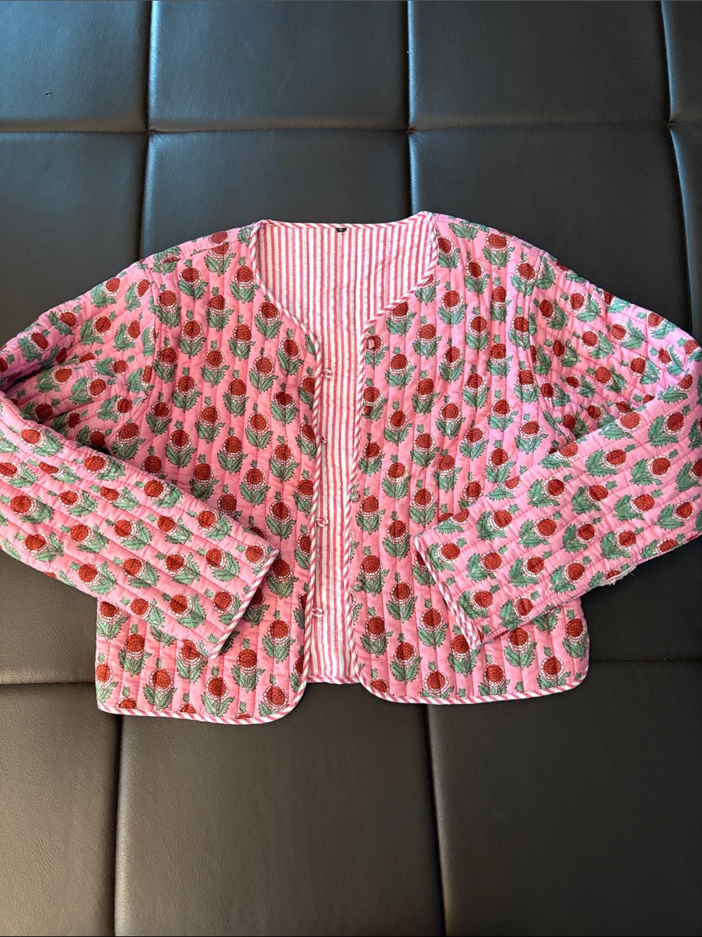 Pink Floral Quilted Jacket